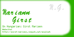 mariann girst business card